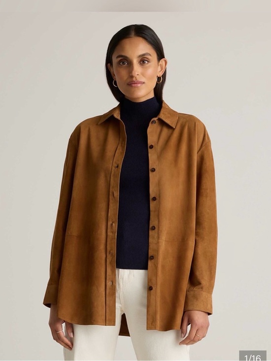 Quince Jackets & Blazers - Quince 100% Suede Overshirt